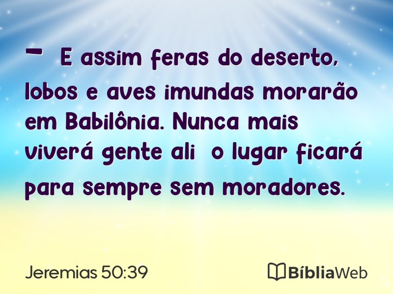 Jeremias 50:39 em imagem para compartilhar