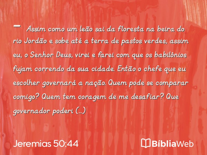 Jeremias 50:44 em imagem para compartilhar