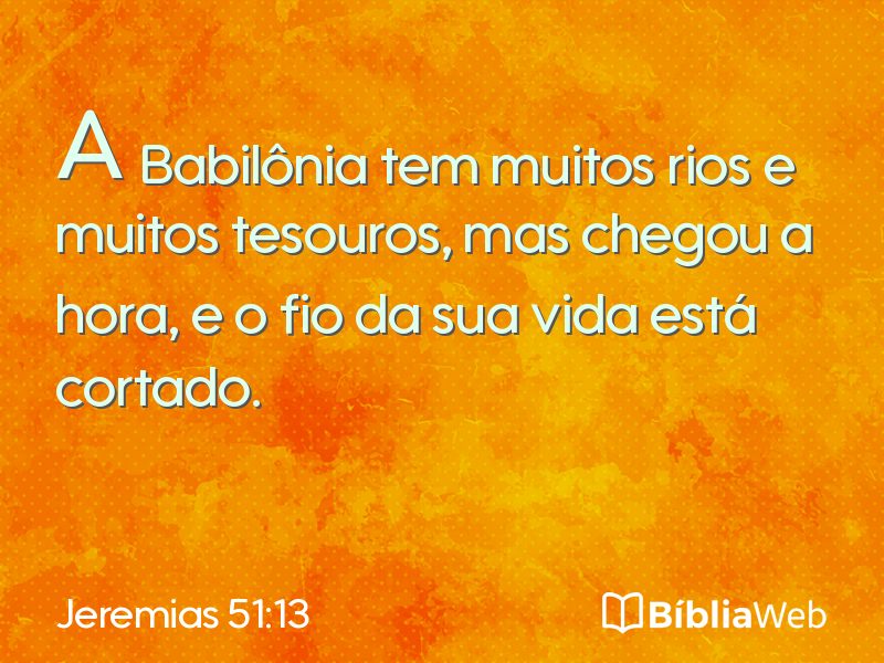 Jeremias 51:13 em imagem para compartilhar