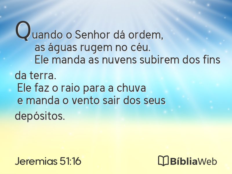 Jeremias 51:16 em imagem para compartilhar