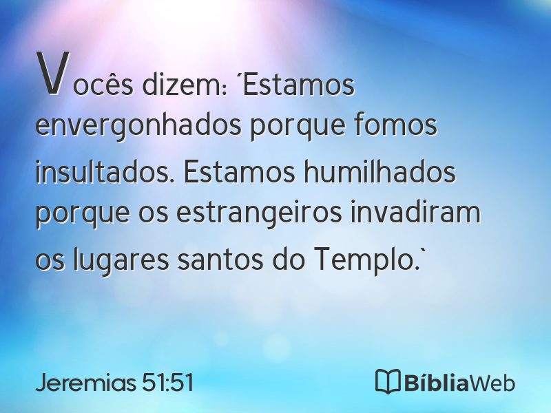 Jeremias 51:51 em imagem para compartilhar