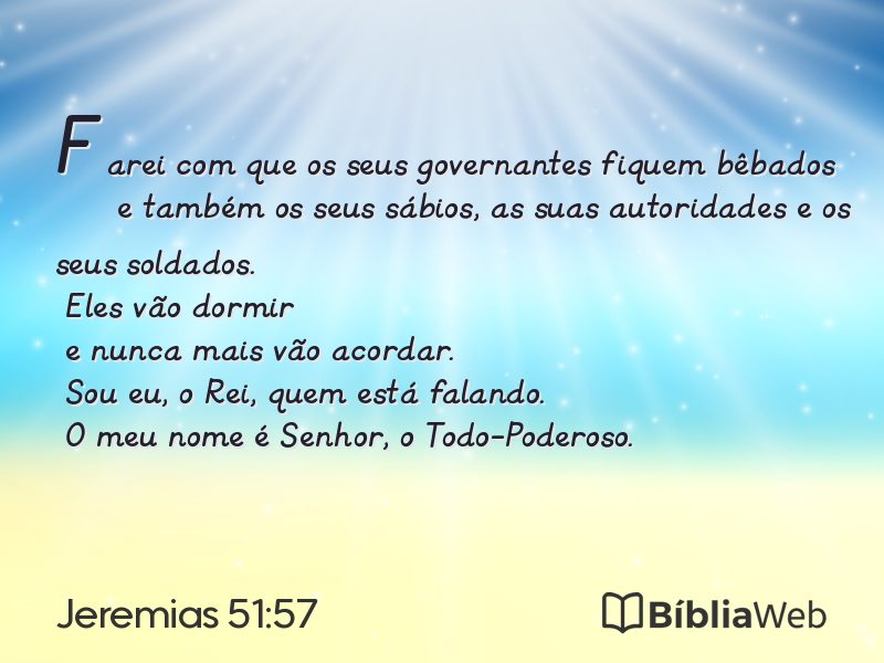 Jeremias 51:57 em imagem para compartilhar
