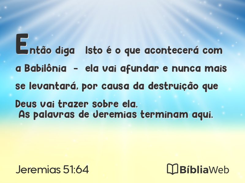 Jeremias 51:64 em imagem para compartilhar
