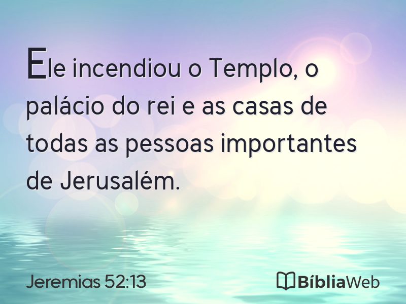 Jeremias 52:13 em imagem para compartilhar