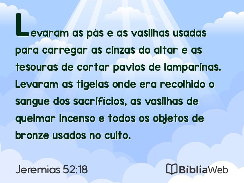 Jeremias 52:18 em imagem para compartilhar