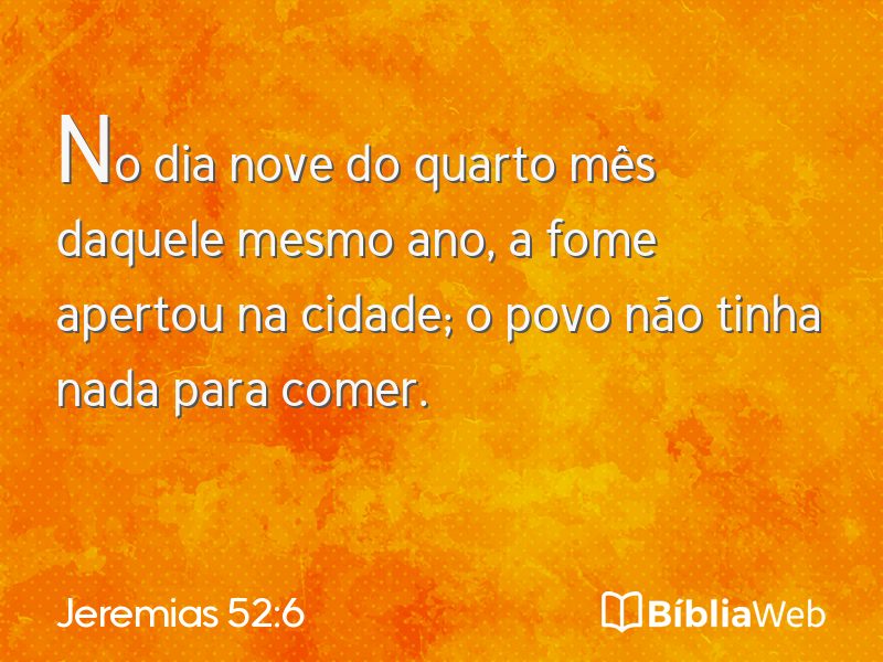 Jeremias 52:6 em imagem para compartilhar