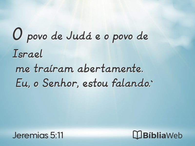 Jeremias 5:11 em imagem para compartilhar