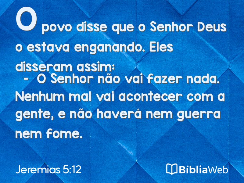 Jeremias 5:12 em imagem para compartilhar