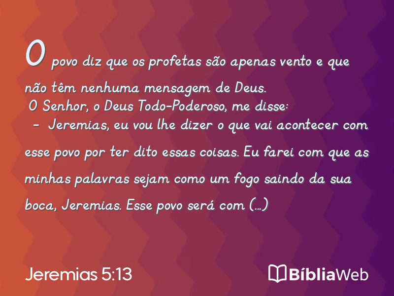 Jeremias 5:13 em imagem para compartilhar