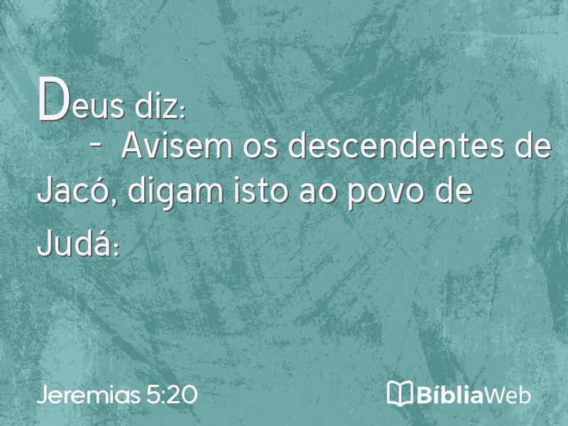Jeremias 5:20 em imagem para compartilhar