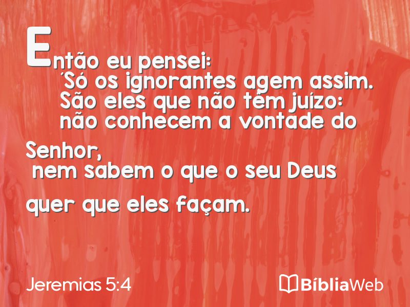 Jeremias 5:4 em imagem para compartilhar