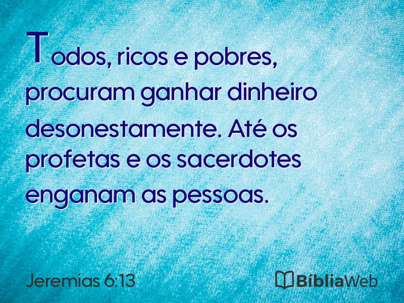 Jeremias 6:13 em imagem para compartilhar
