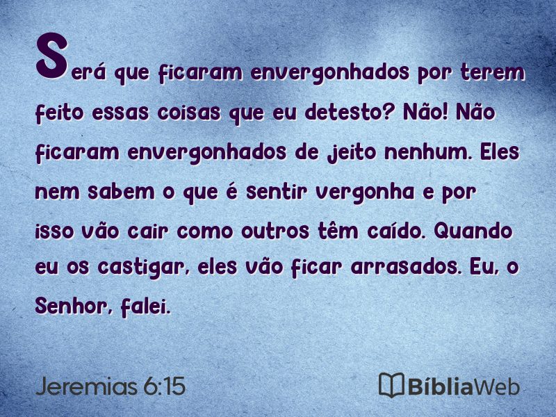 Jeremias 6:15 em imagem para compartilhar