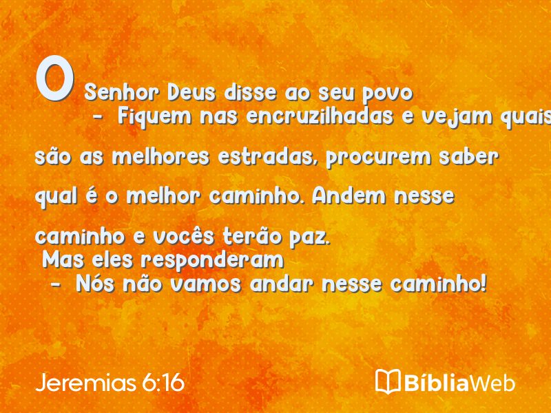 Jeremias 6:16 em imagem para compartilhar