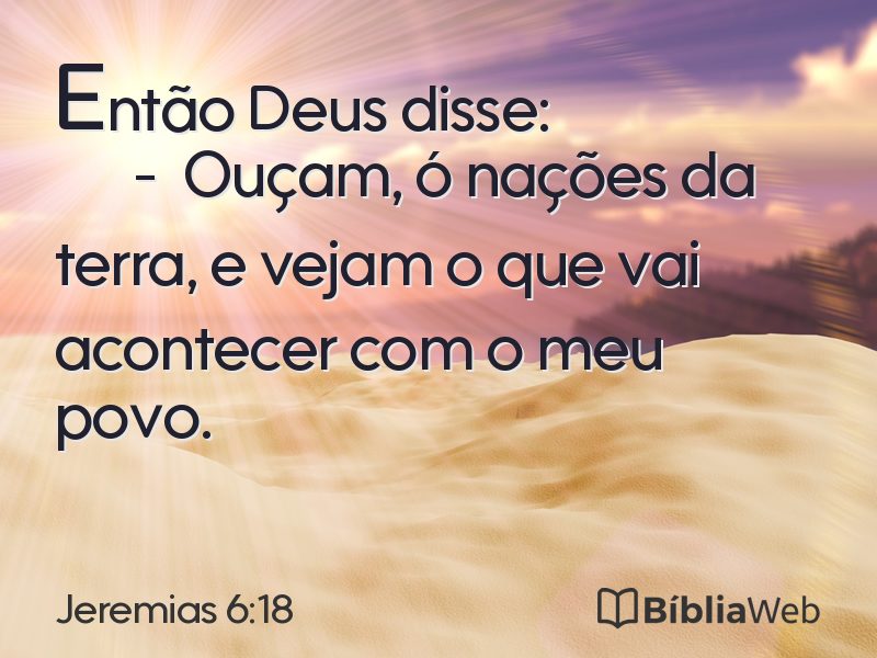 Jeremias 6:18 em imagem para compartilhar