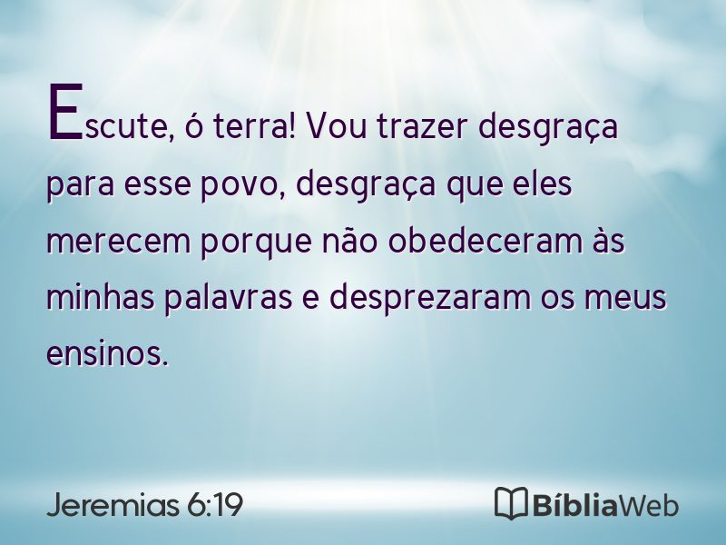 Jeremias 6:19 em imagem para compartilhar