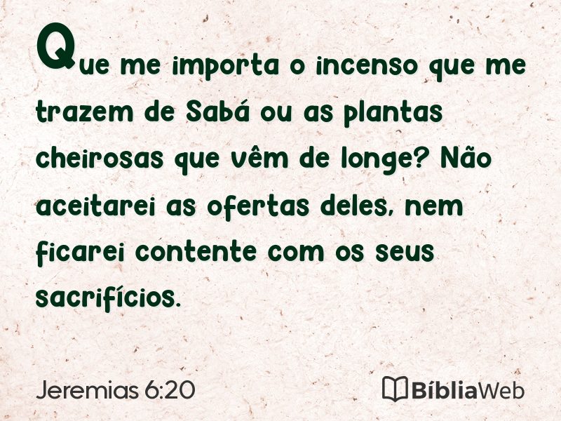 Jeremias 6:20 em imagem para compartilhar