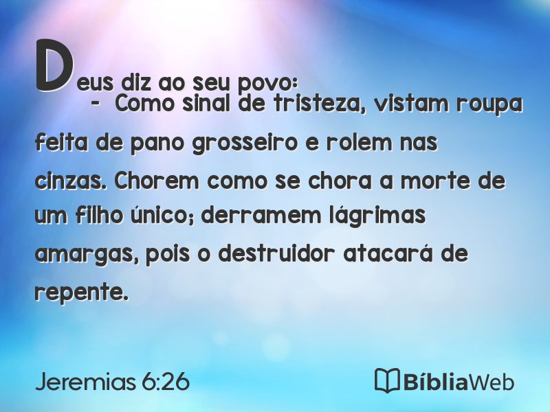Jeremias 6:26 em imagem para compartilhar