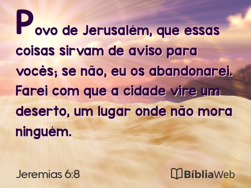 Jeremias 6:8 em imagem para compartilhar