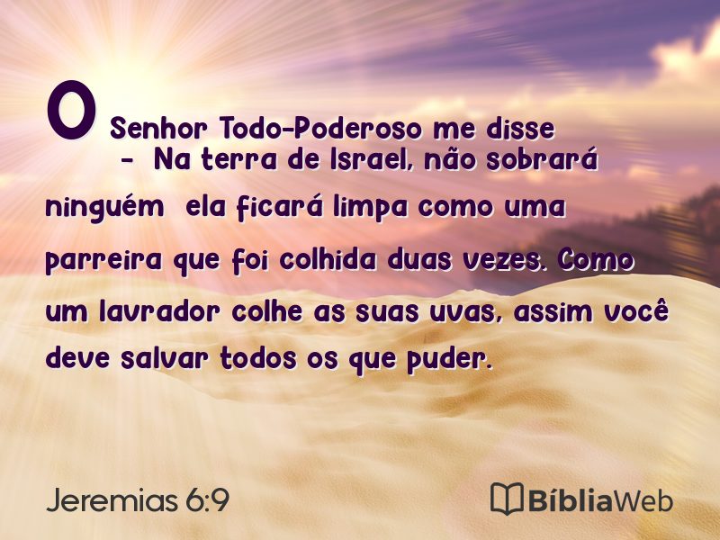 Jeremias 6:9 em imagem para compartilhar