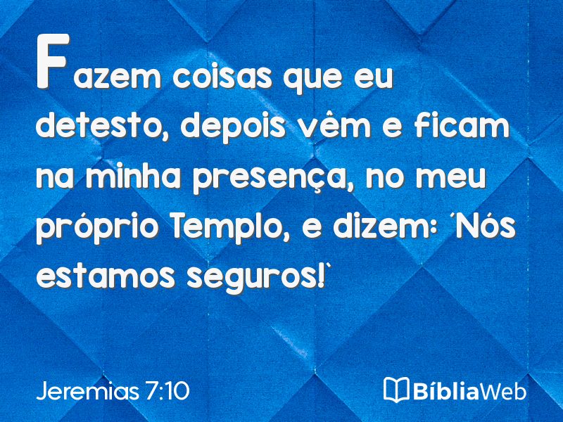 Jeremias 7:10 em imagem para compartilhar