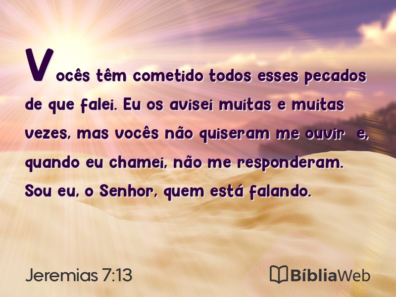 Jeremias 7:13 em imagem para compartilhar
