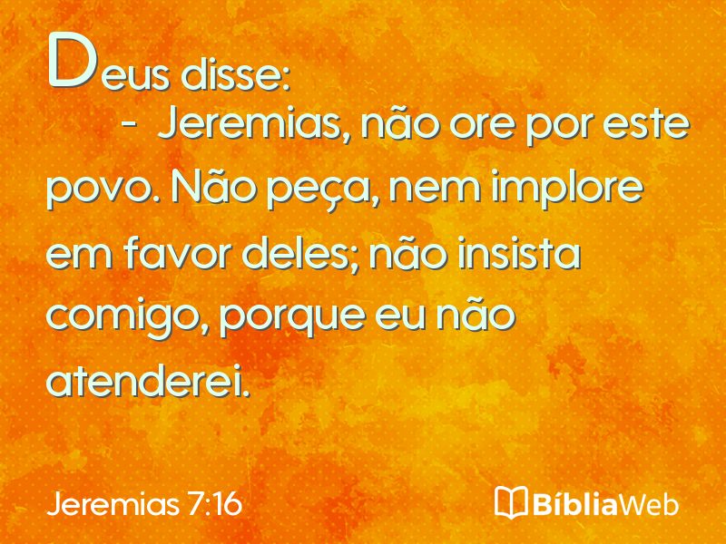 Jeremias 7:16 em imagem para compartilhar