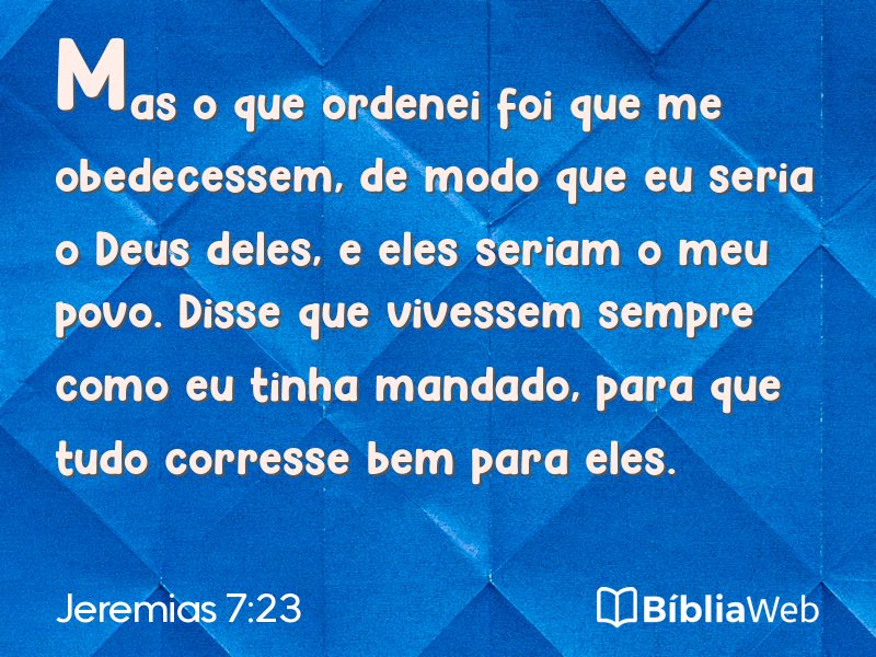 Jeremias 7:23 em imagem para compartilhar