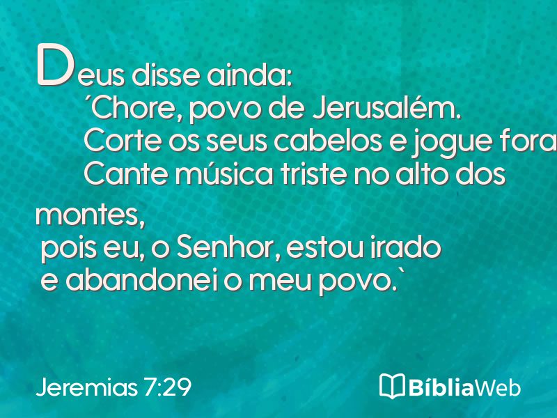 Jeremias 7:29 em imagem para compartilhar