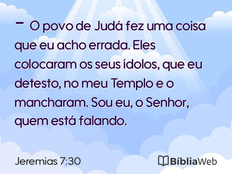 Jeremias 7:30 em imagem para compartilhar