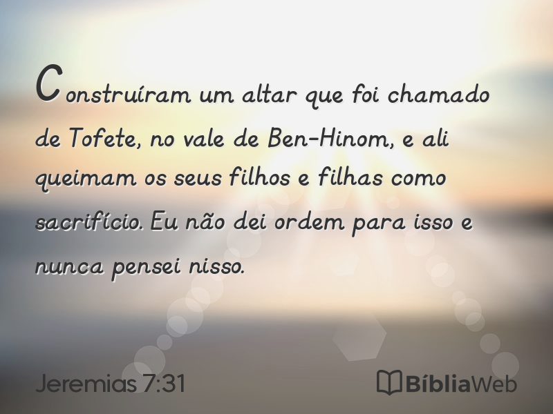 Jeremias 7:31 em imagem para compartilhar