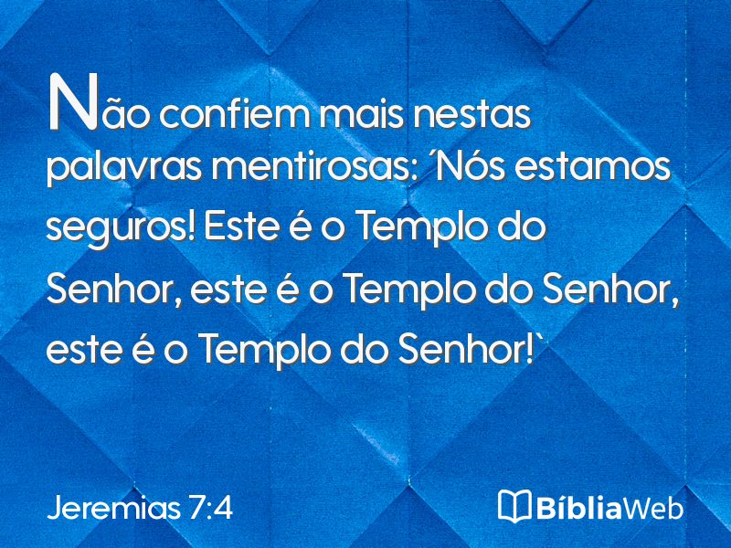 Jeremias 7:4 em imagem para compartilhar