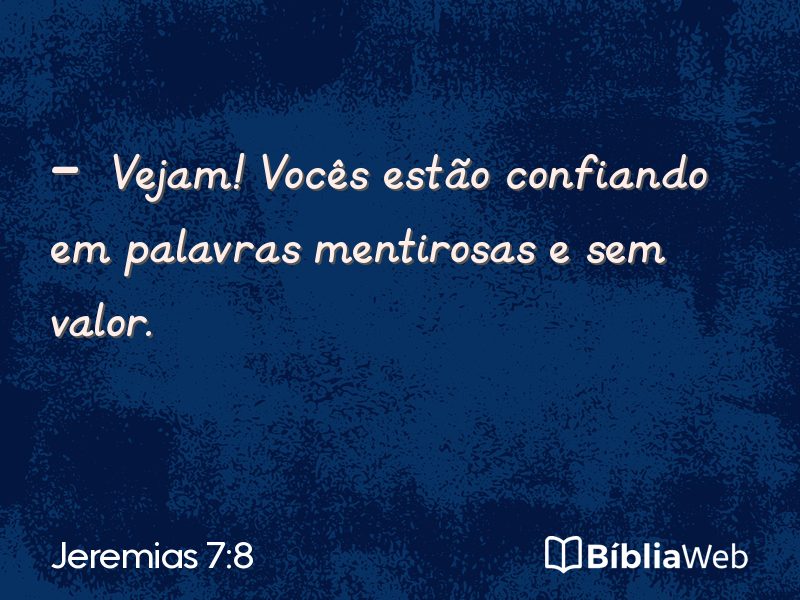 Jeremias 7:8 em imagem para compartilhar