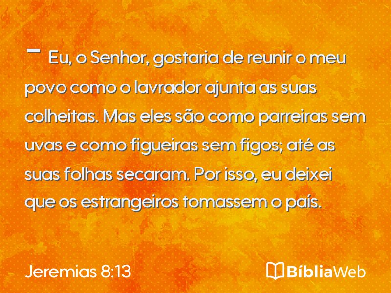 Jeremias 8:13 em imagem para compartilhar