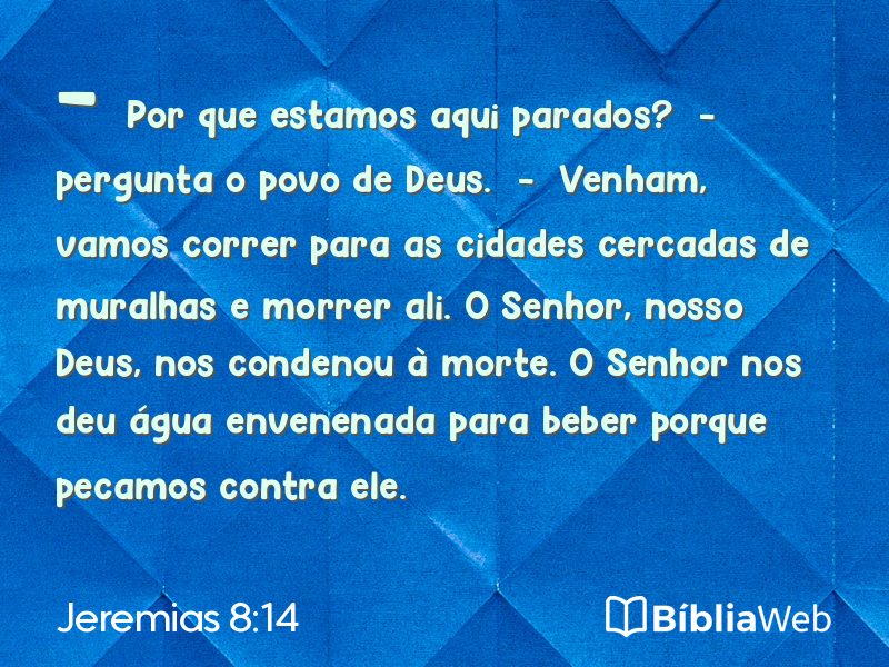 Jeremias 8:14 em imagem para compartilhar