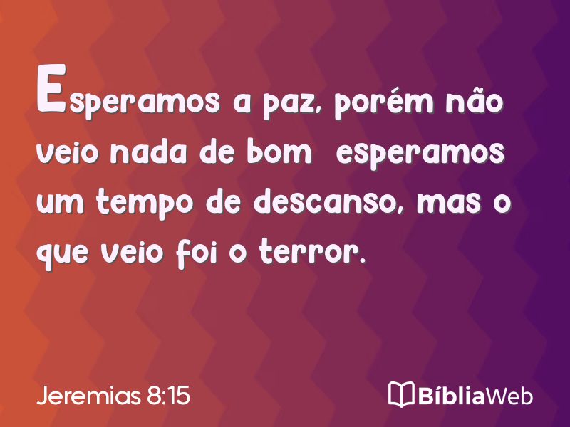 Jeremias 8:15 em imagem para compartilhar