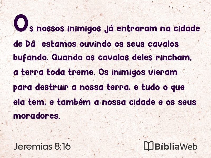 Jeremias 8:16 em imagem para compartilhar