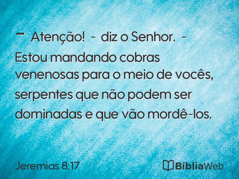 Jeremias 8:17 em imagem para compartilhar