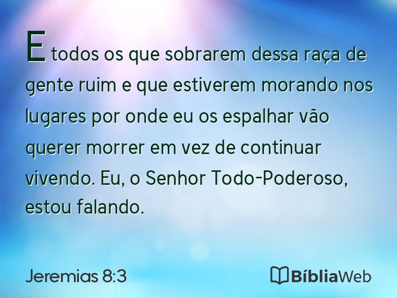 Jeremias 8:3 em imagem para compartilhar