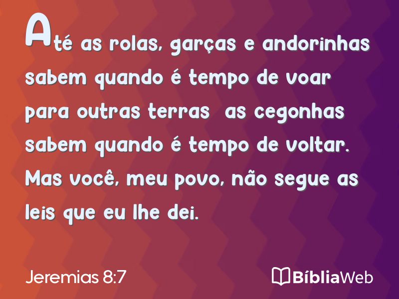 Jeremias 8:7 em imagem para compartilhar