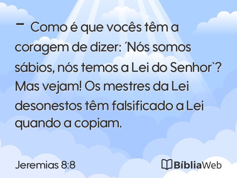 Jeremias 8:8 em imagem para compartilhar