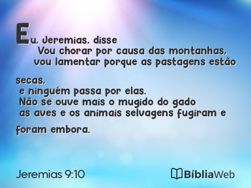 Jeremias 9:10 em imagem para compartilhar