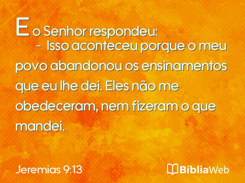 Jeremias 9:13 em imagem para compartilhar