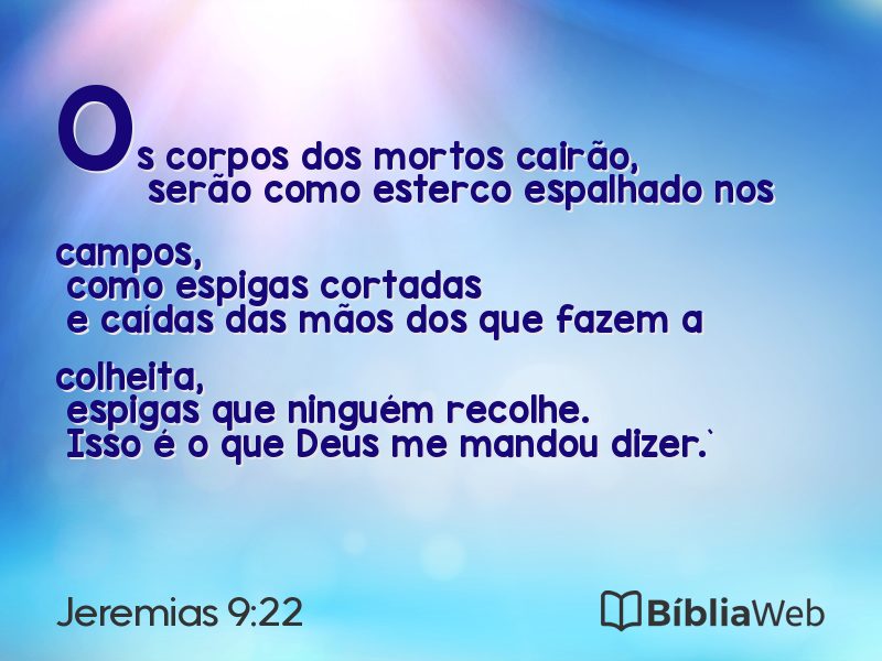 Jeremias 9:22 em imagem para compartilhar