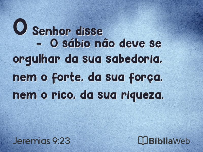 Jeremias 9:23 em imagem para compartilhar