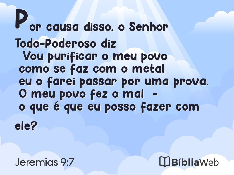 Jeremias 9:7 em imagem para compartilhar