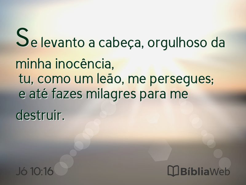 Jó 10:16 em imagem para compartilhar