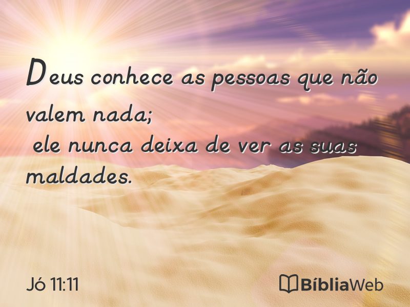 Jó 11:11 em imagem para compartilhar