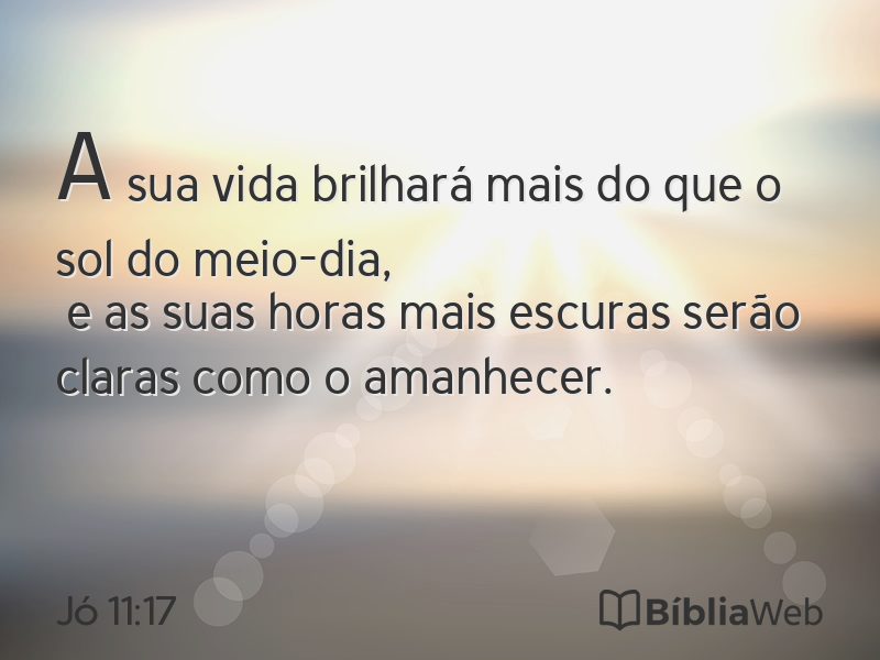 Jó 11:17 em imagem para compartilhar