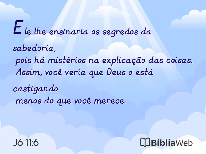 Jó 11:6 em imagem para compartilhar